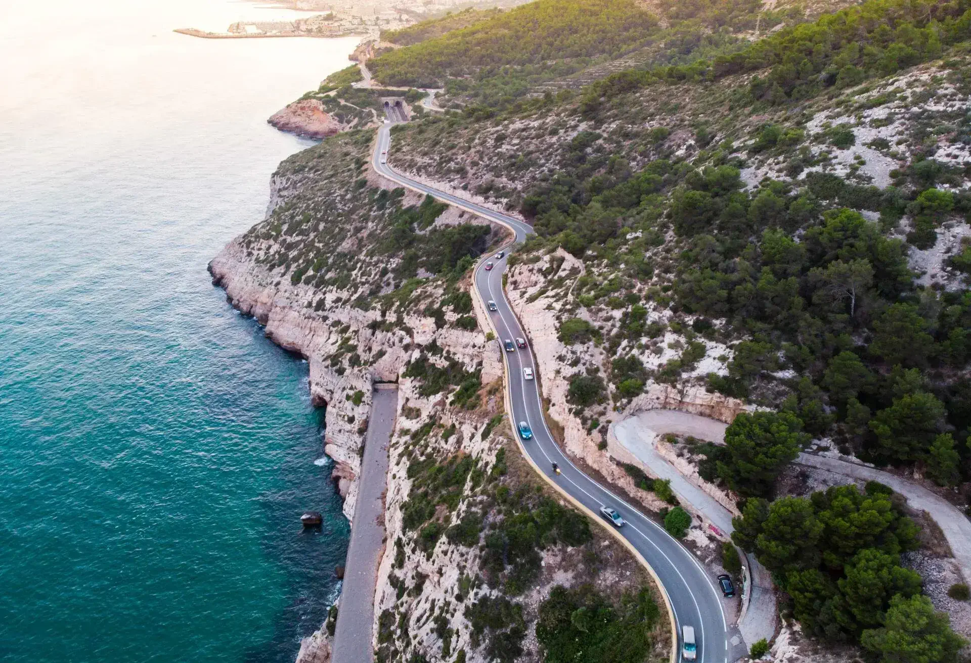 DEST_SPAIN_BARCELONA_GARRAF-COAST_THEME_CAR_DRIVING_AERIAL-GettyImages-993669212