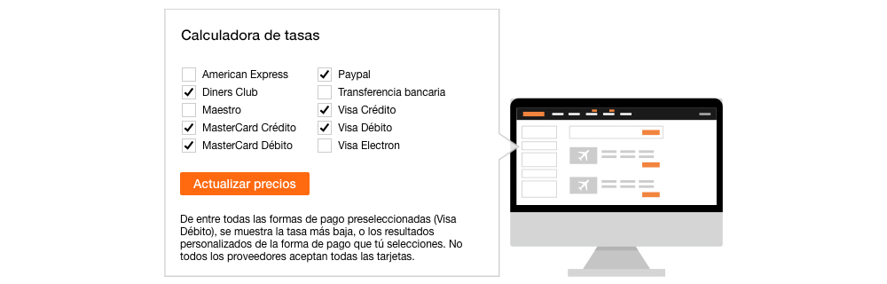 Calculadora de tasas de KAYAK