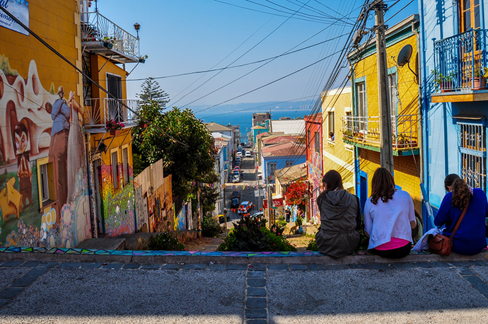 Calle en Valparaíso, Chile