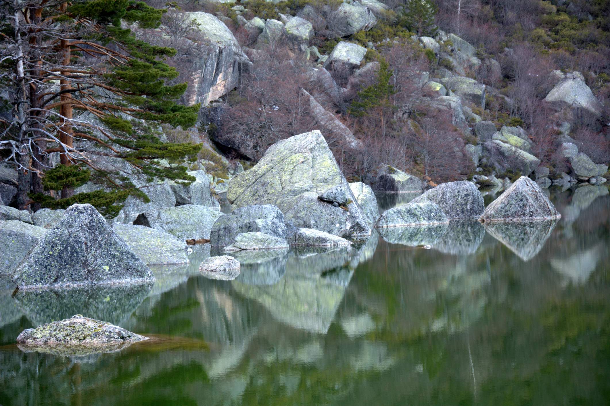 Glacier Lagoon called Laguna Negra ( Black Lagoon ) in the range called Picos de Urbion in Soria
