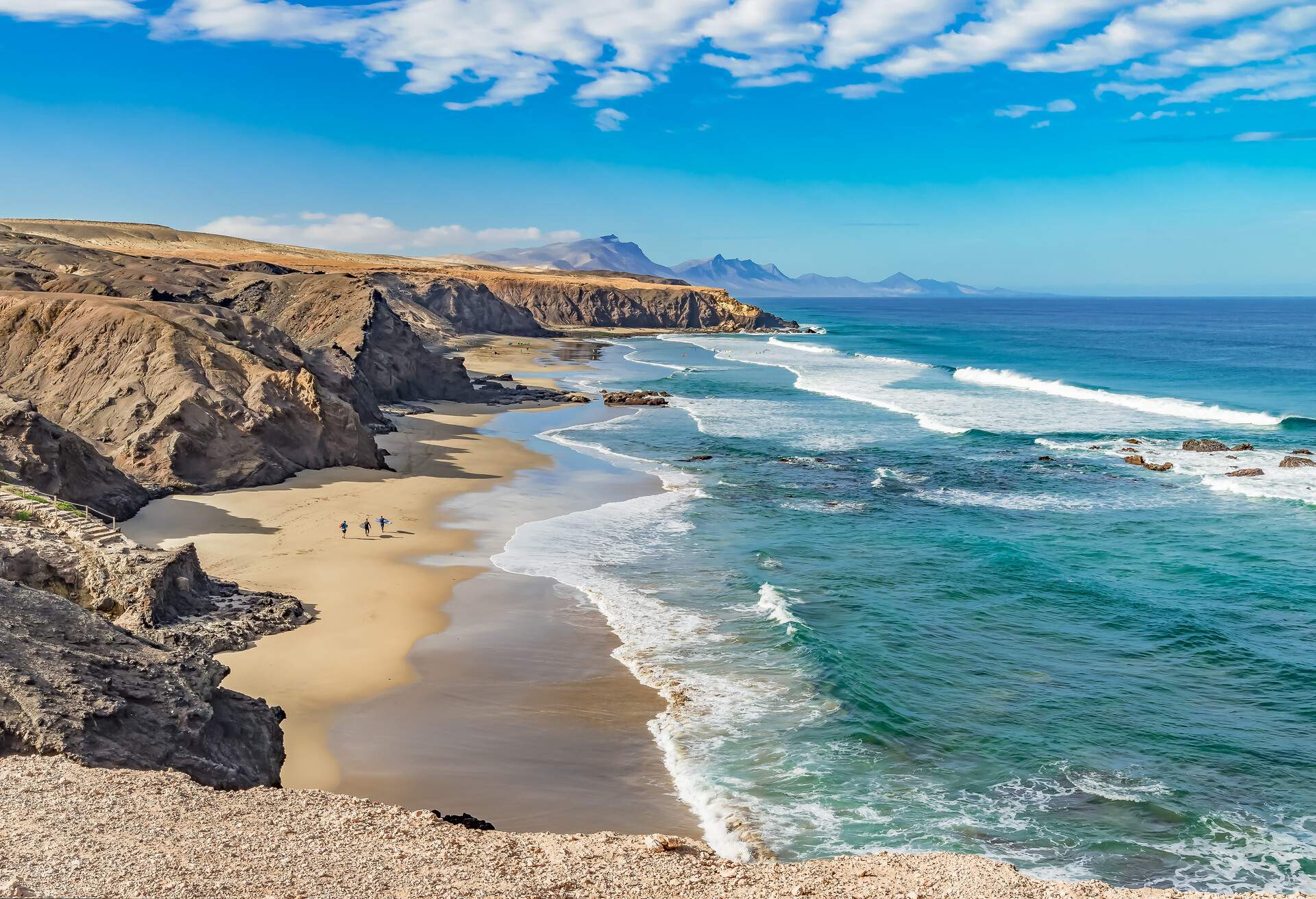 playa, del, viejo, rey, strand, fuerteventura, kanarische, inseln, kanaren, atlantic, atlantischer, ozean, basalt, blau, canarias, fels, hiking, himmel, klippen, küste, landschaft,