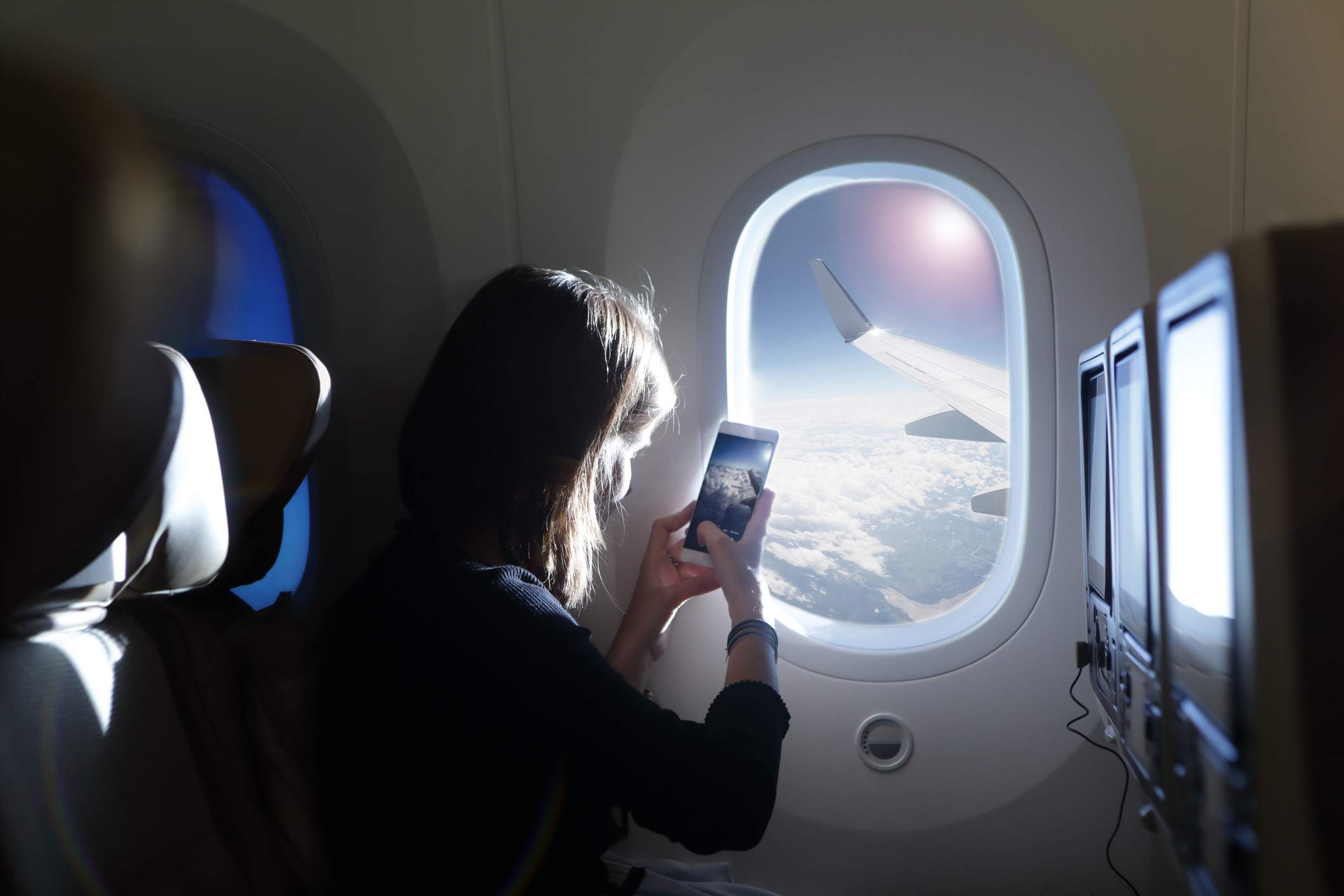 Subir de nivel es hacer fotos no solo fuera, sino también dentro del avión