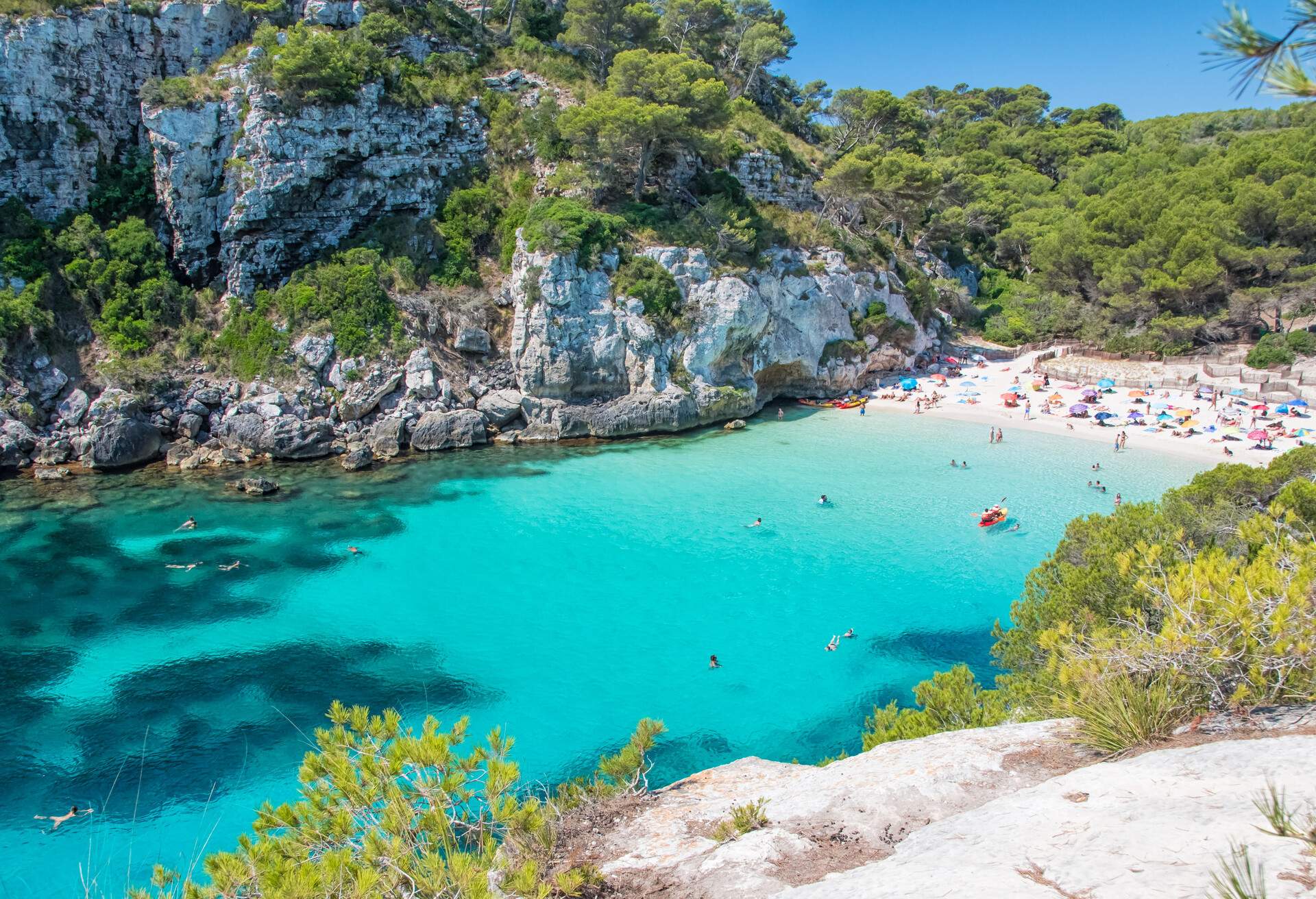 Cala Macarelleta beach in Menorca, Balearic Islands, Spain; Shutterstock ID 1131032666