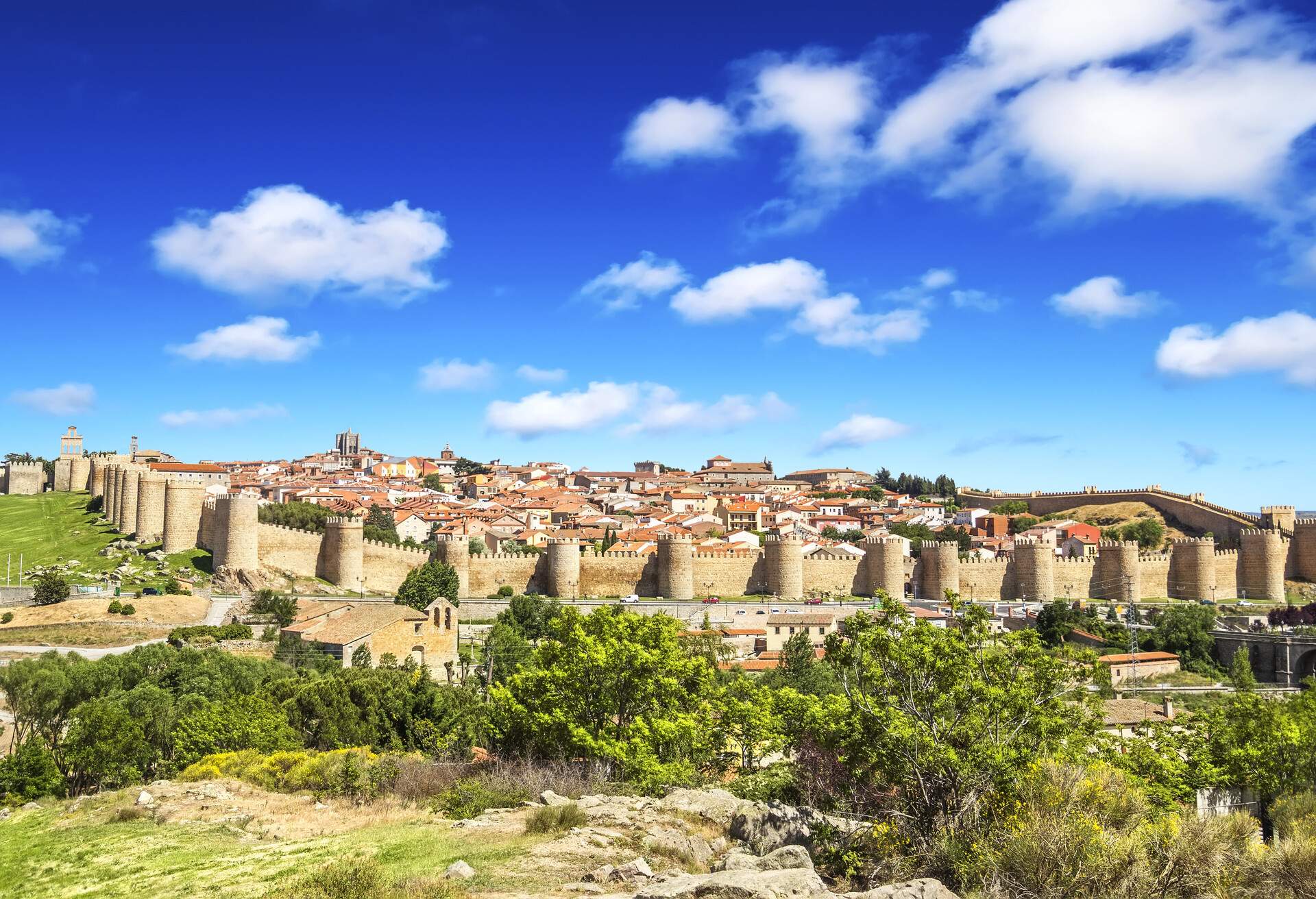 Panoramic view of the historic city of Avila, Castilla y Leon, Spain; Shutterstock ID 537585064