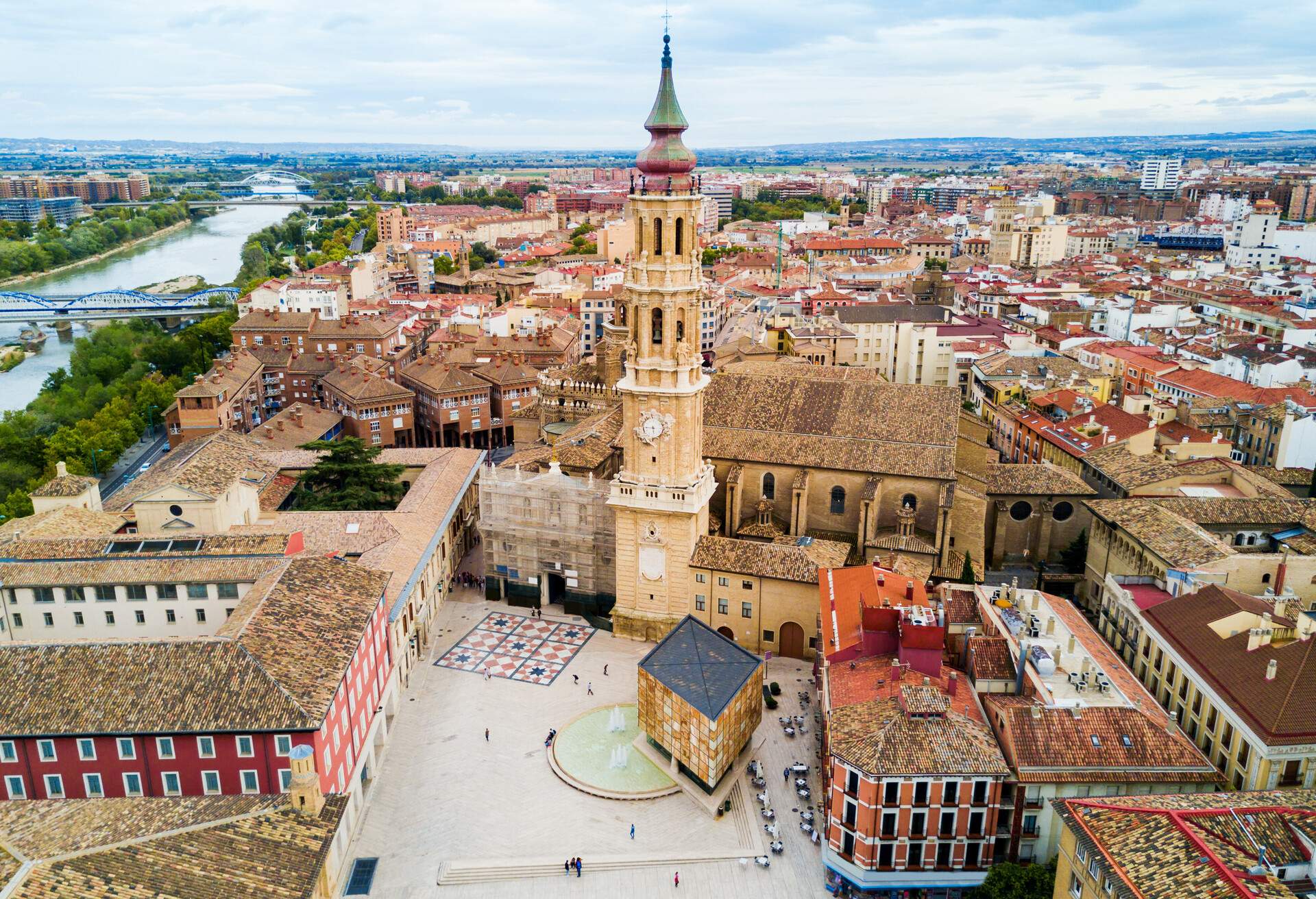 Cathedral of the Savior of Zaragoza or Catedral del Salvador is a Roman Catholic church in Zaragoza, Aragon region of Spain; Shutterstock ID 1145273060