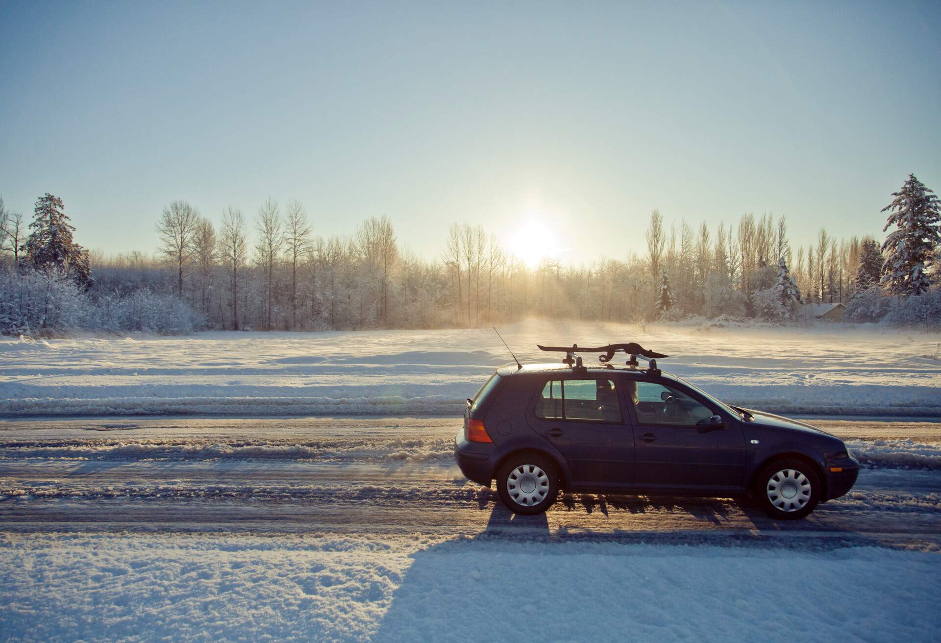 Winter driving in British Columbia, Canada.