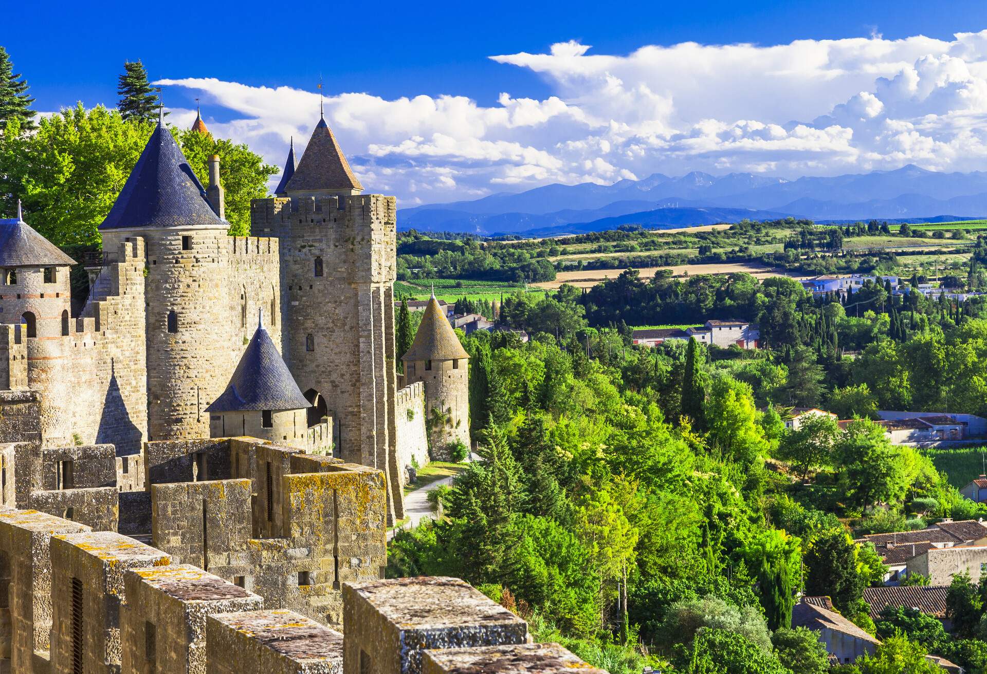 Carcassonne - impressive town-fortress in France; Shutterstock ID 324520247