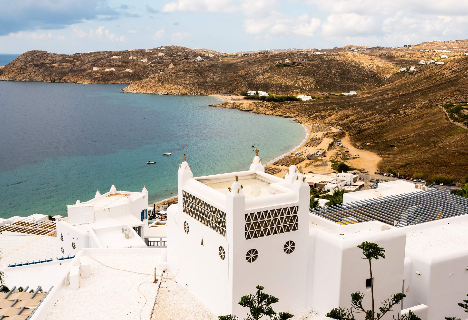 view on Elia beach on Mykonos; Shutterstock ID 322764335