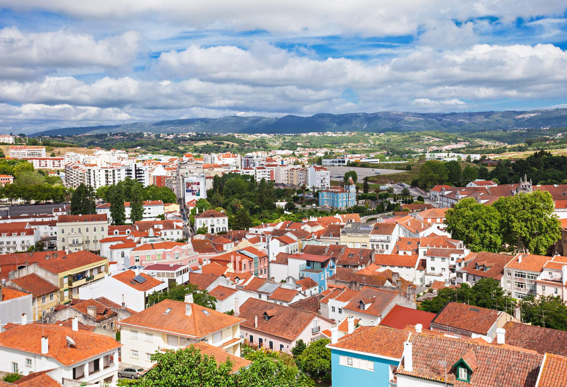 Aerial view of Alcobasa town, Oeste Subregion of Portugal