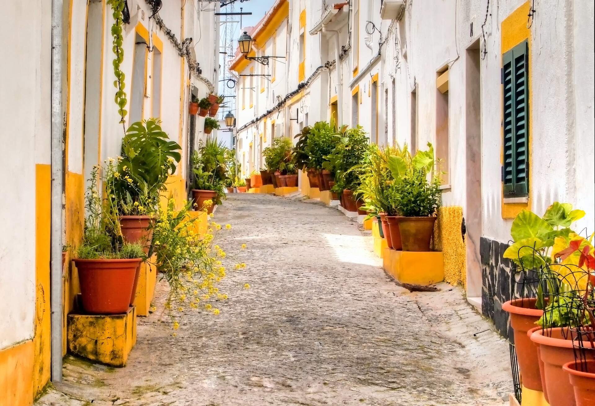 A typical street in Alentejo's villages. Elvas, Portugal.; Shutterstock ID 1077929714; purchase_order: ; job: ; client: ; other: