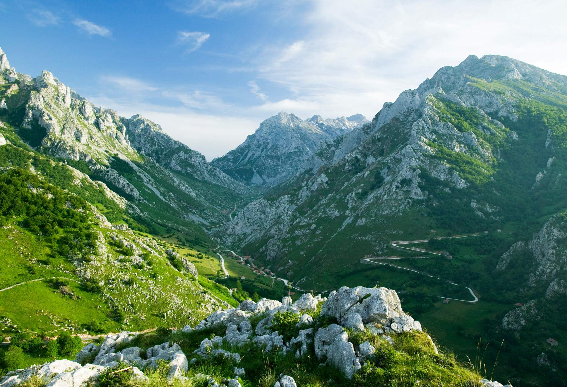 Landscape near Sotres in the Picos de Europa National Park northern Spain