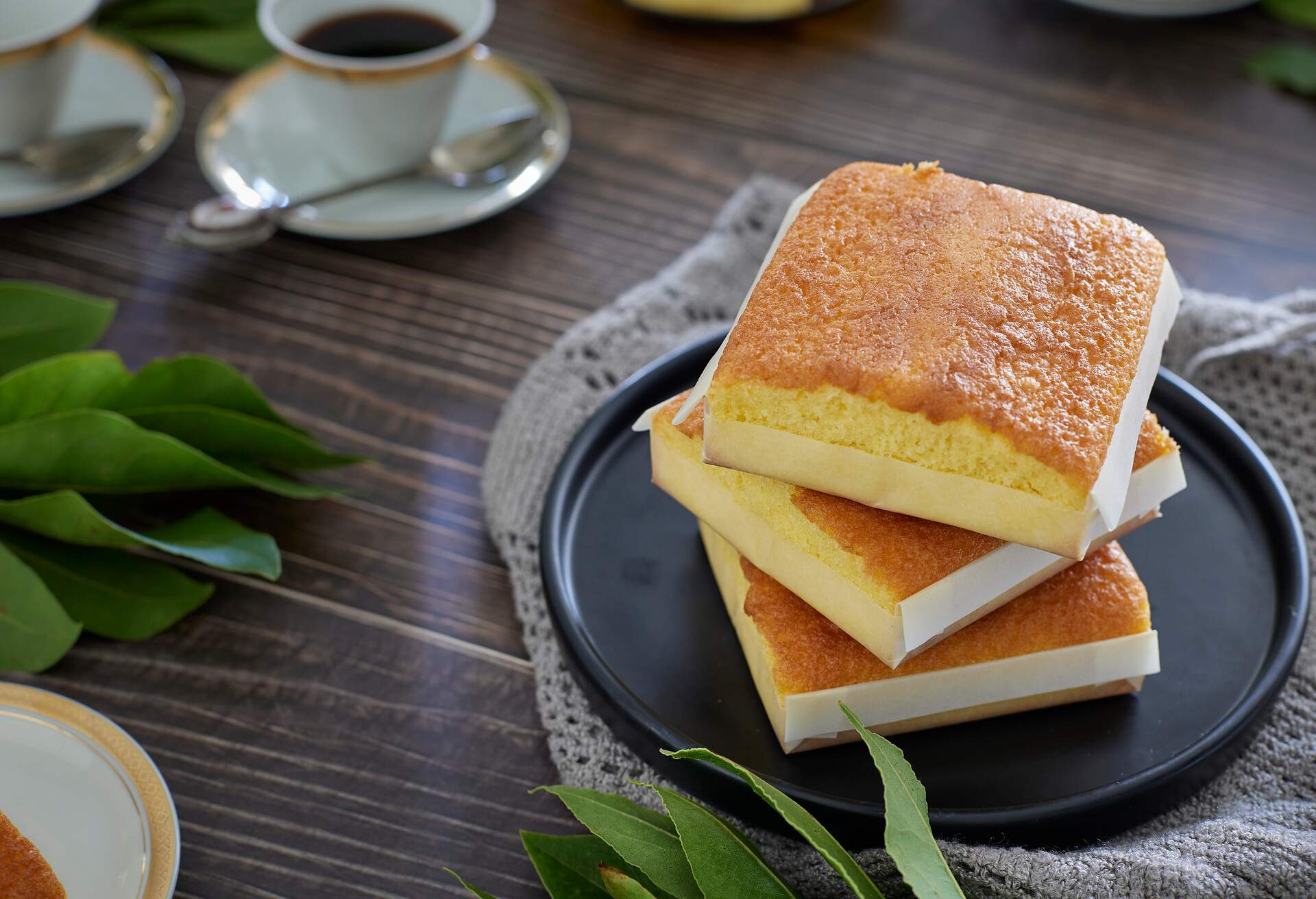 square butter cake. sobao pasiego typical Spanish.