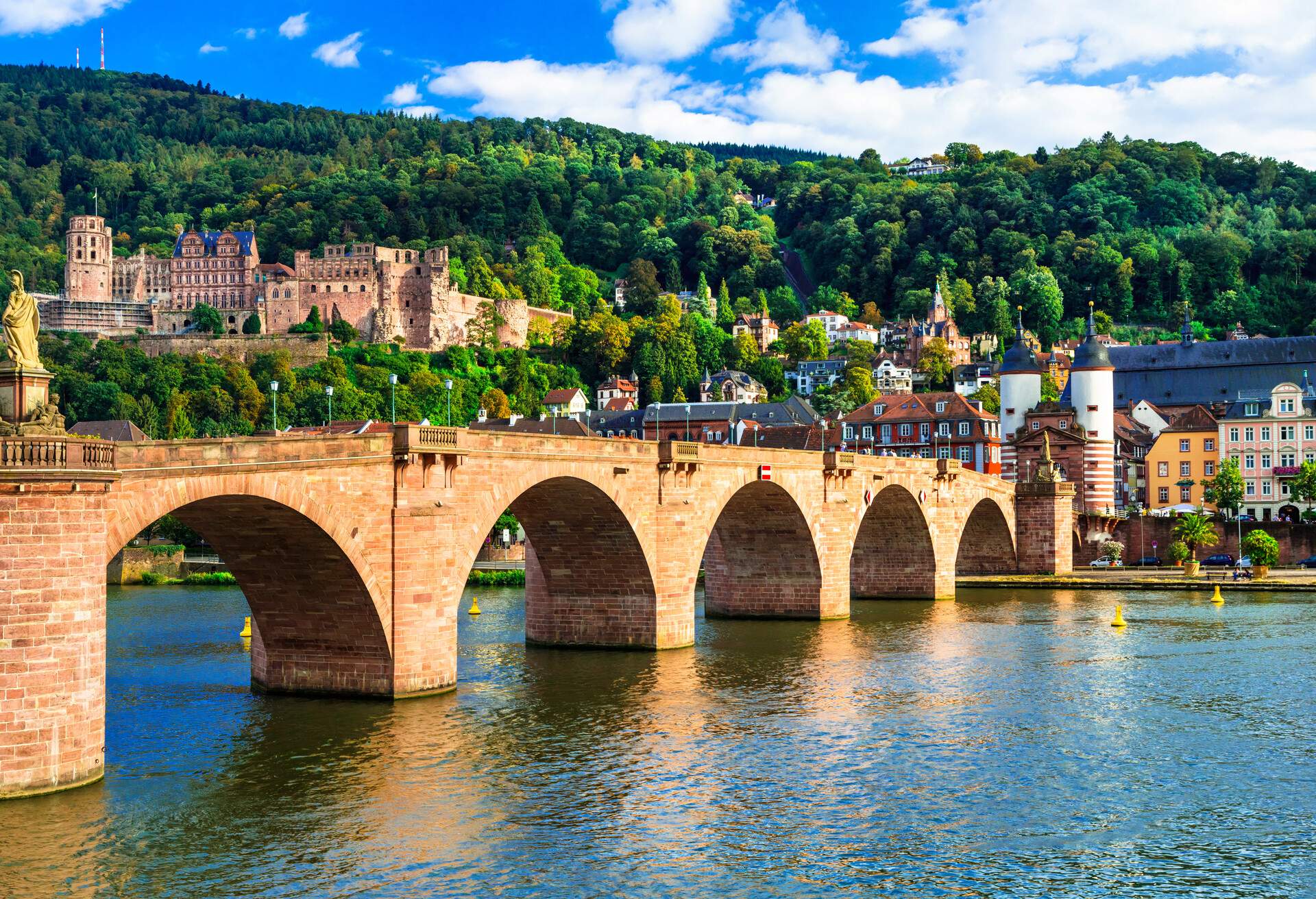 medieval Heidelberg  - view of famous Karl Theodor bridge and castle; Shutterstock ID 528835123; Purpose: CITY; Brand (KAYAK, Momondo, Any): KAYAK