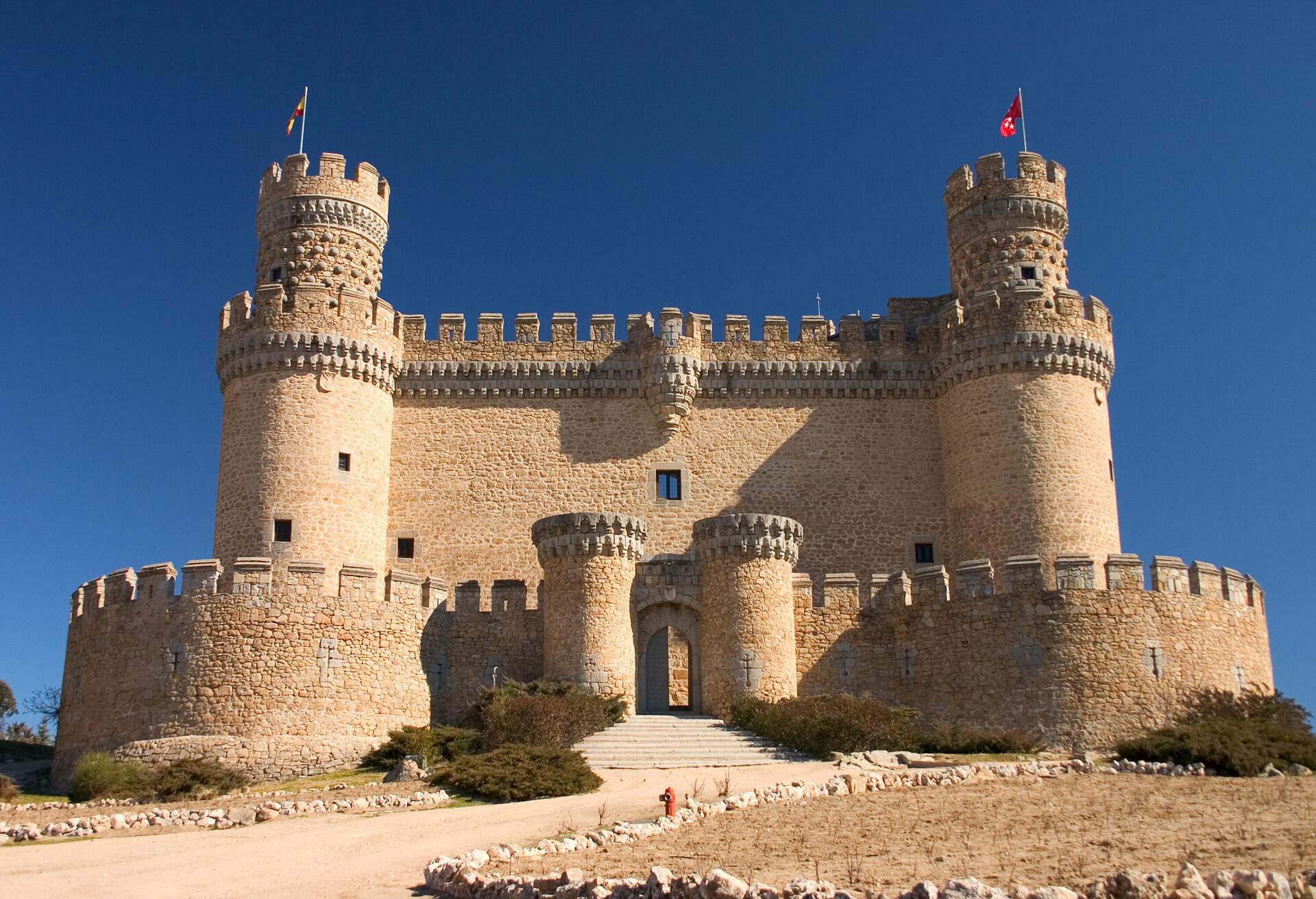 Entrance to the Manzanares's Castle in Madrid, Spain.
