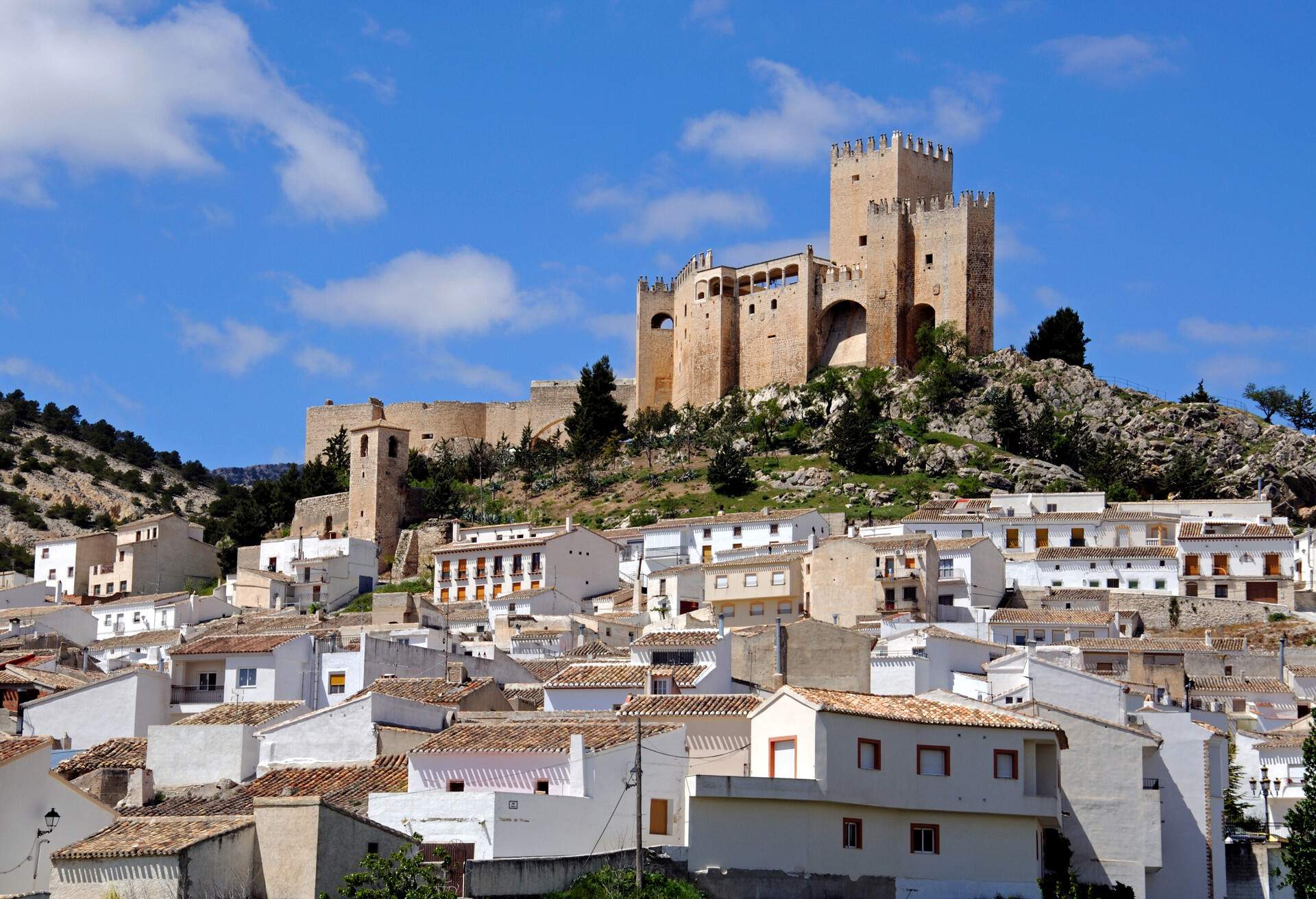 Traditional Spanish white village, Velez Blanco, Almeria Province, Andalusia, Spain, Western Europe.
