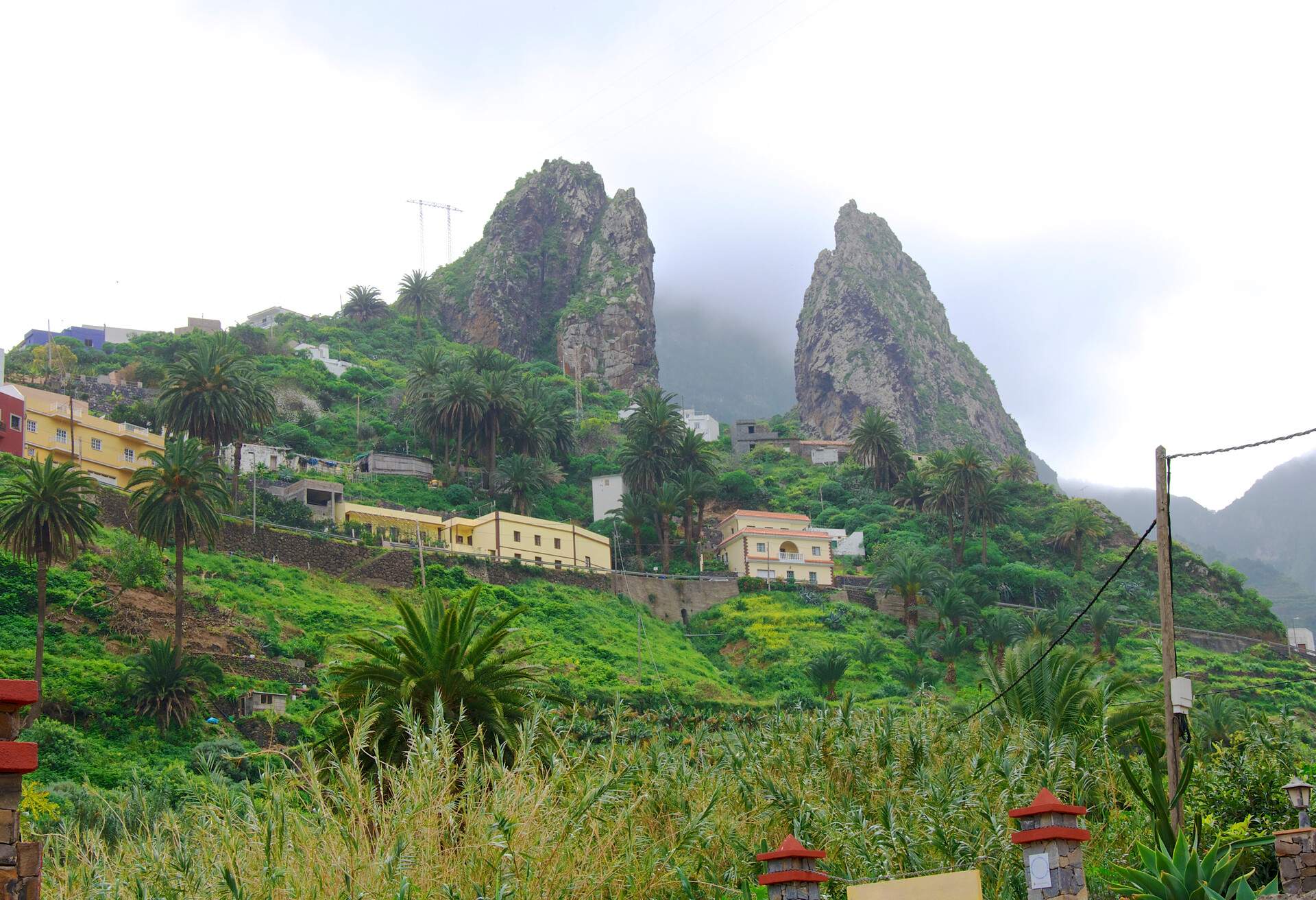 Volcanoes in the village of Hermigua on La Gomera