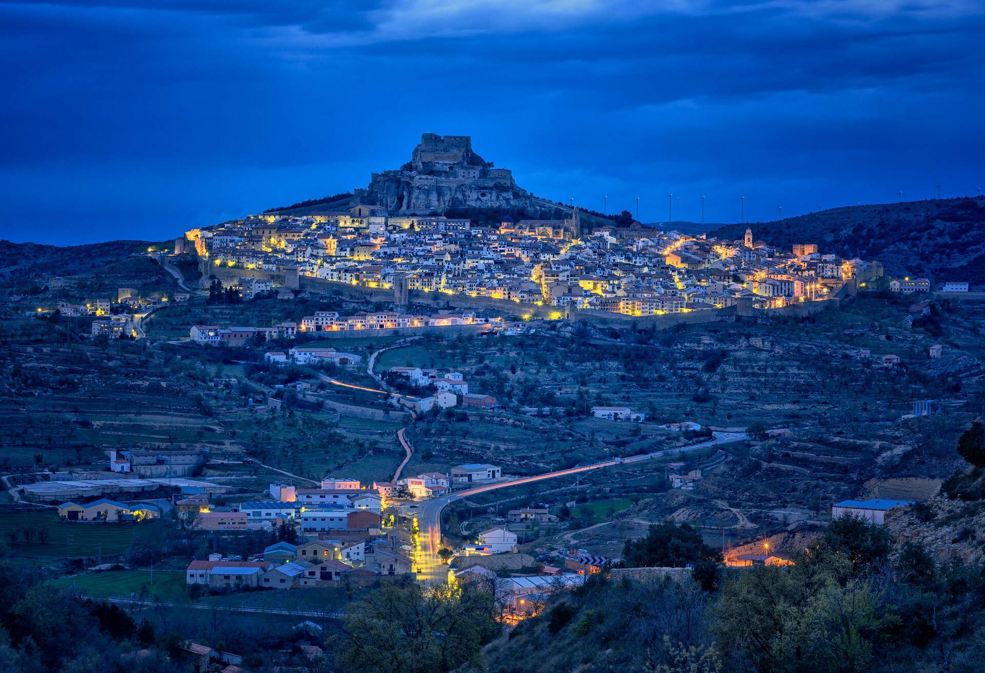 Morella, city of Castellon province bordering on Teruel and Tarragona, appears before visitors eyes.