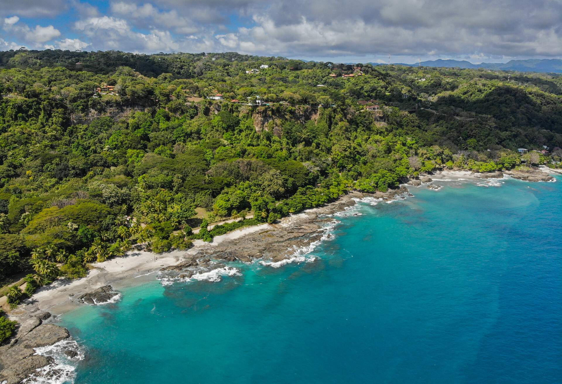 aerial drone photography landscape in Santa Teresa beach in Costa Rica; Shutterstock ID 1524268733