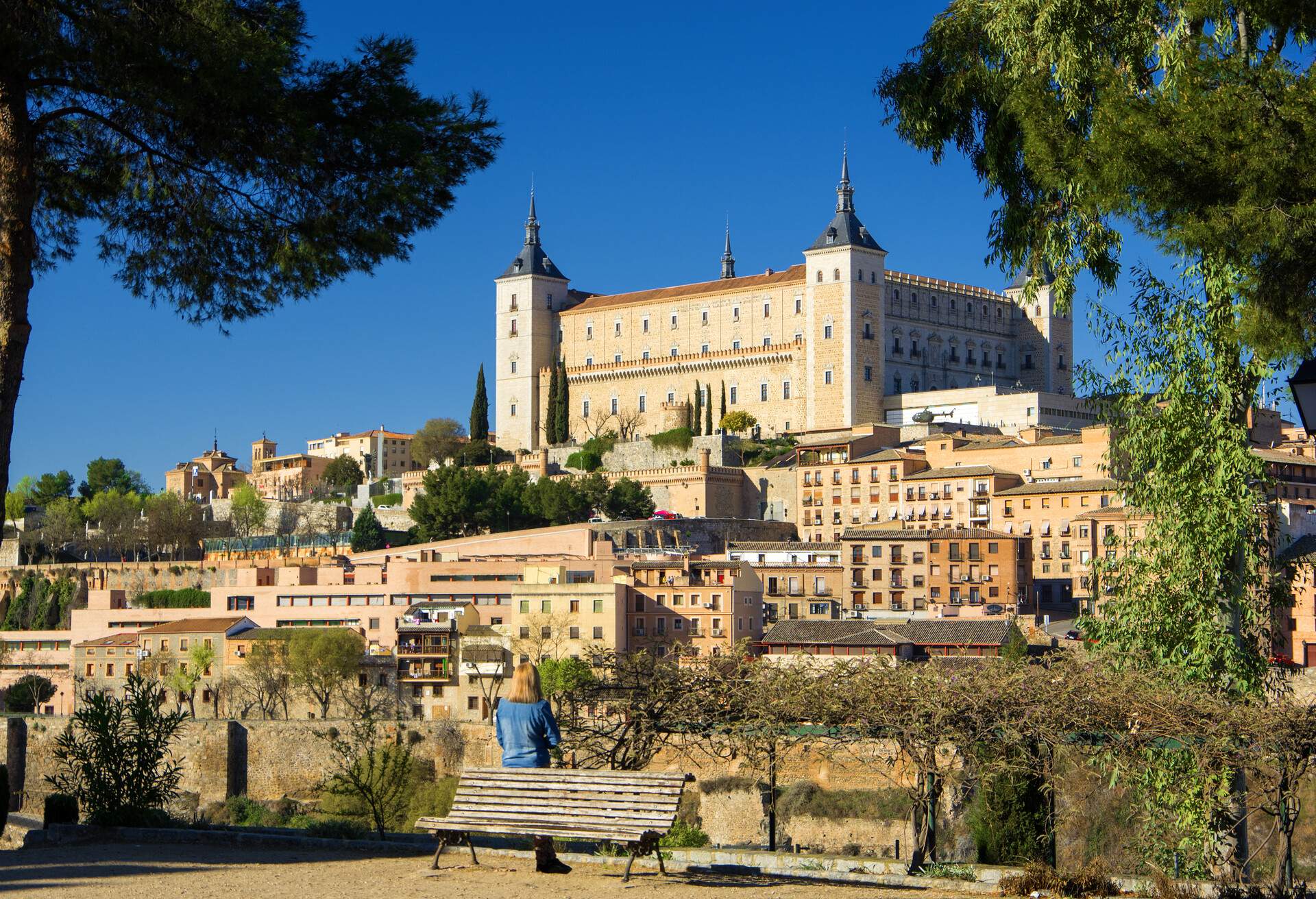 Toledo panoramic view, Toledo, Spain. The best way to see the landscape of Toledo is outside the town.