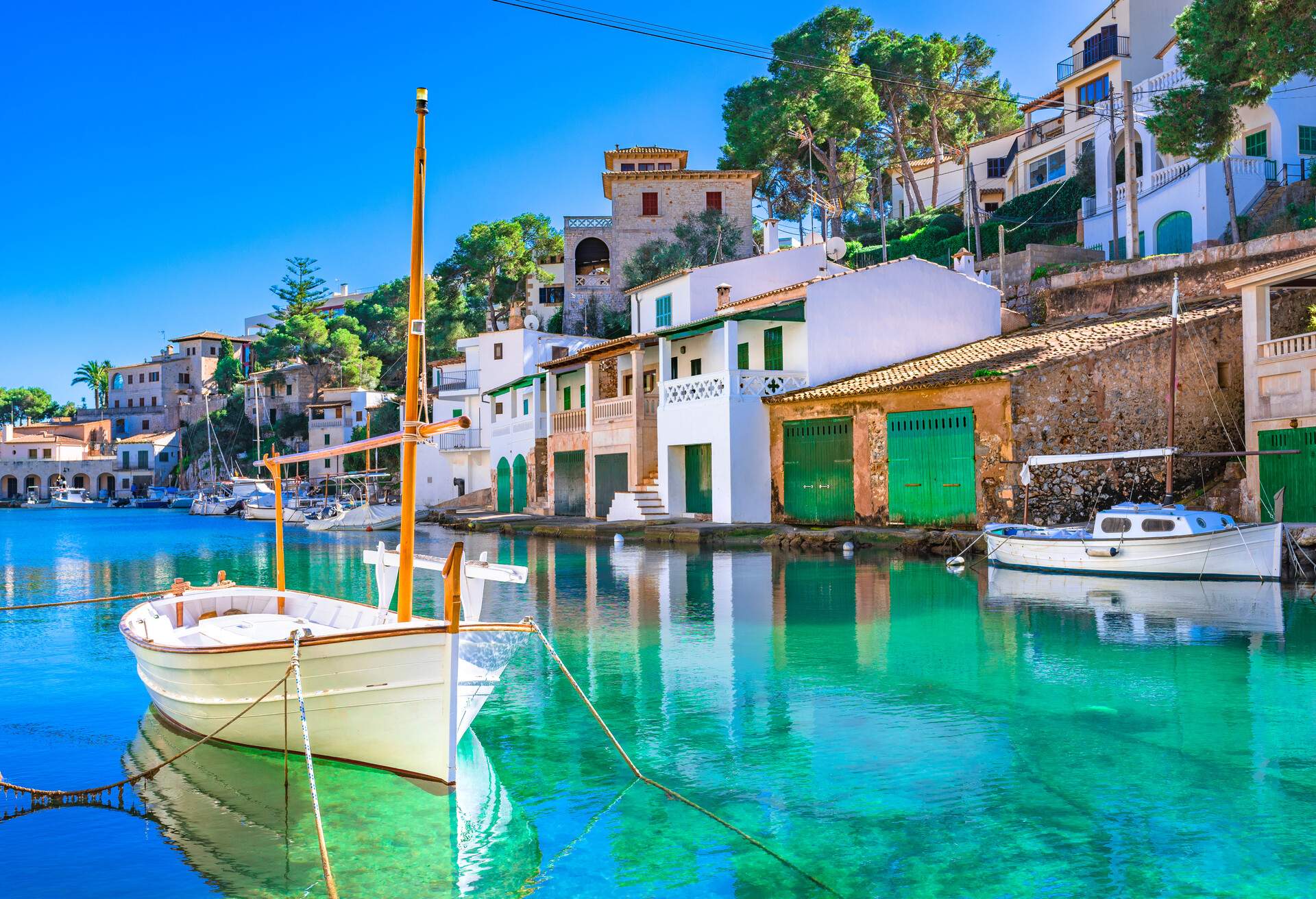 Beautiful view of Cala Figuera, old fishing harbor on Mallorca, Balearic Islands, Spain Mediterranean Sea