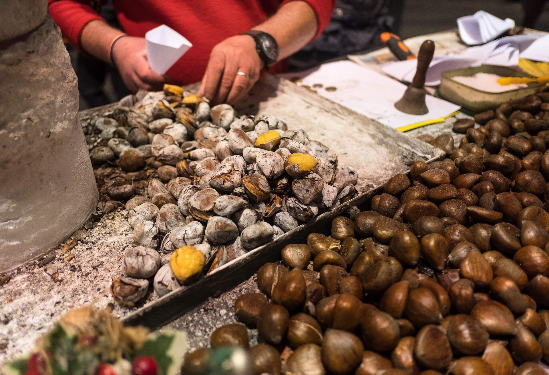 Chestnuts street roasting at Sevilla during Christmas