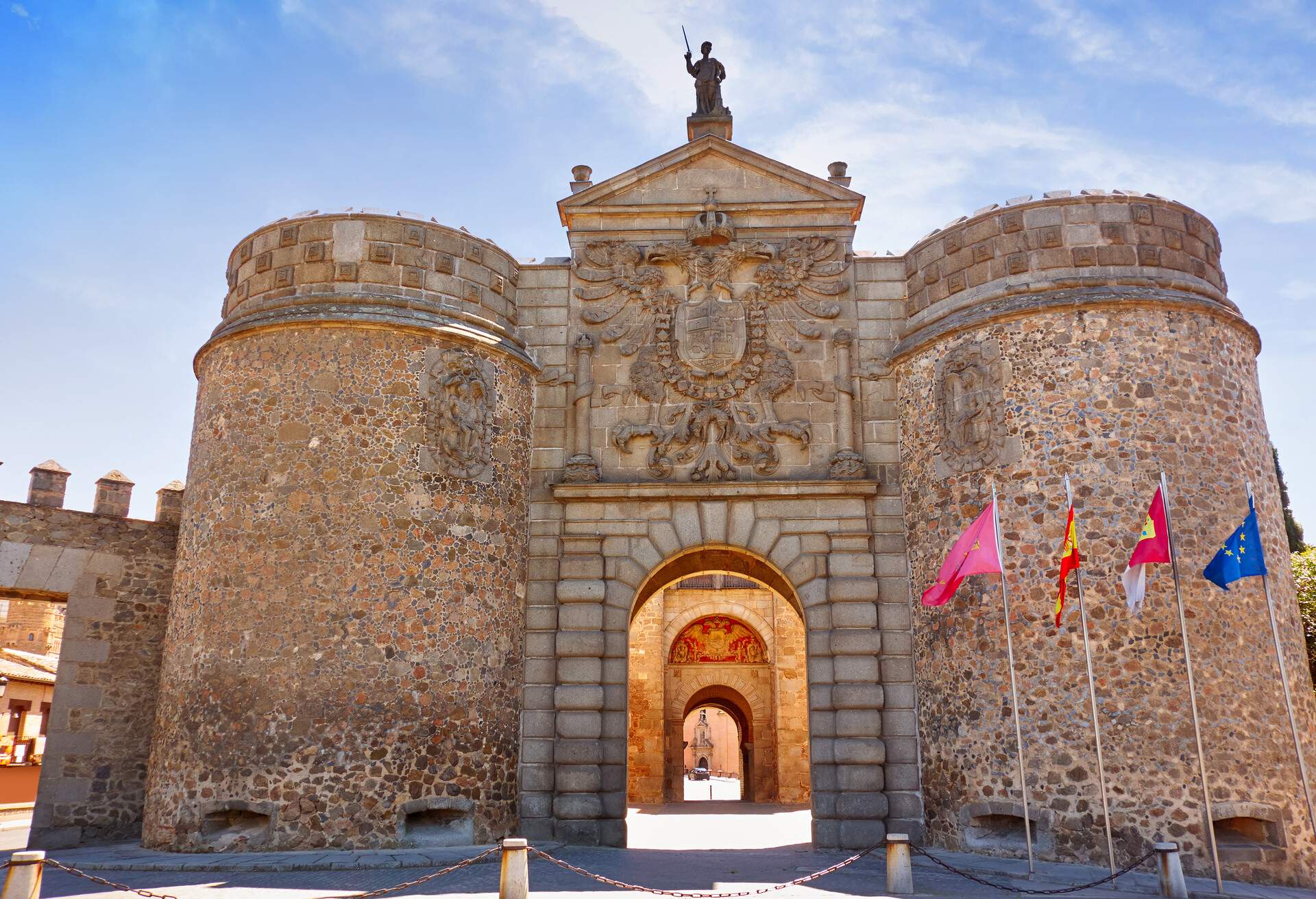 Toledo Puerta de bisagra in Castile La Mancha of Spain