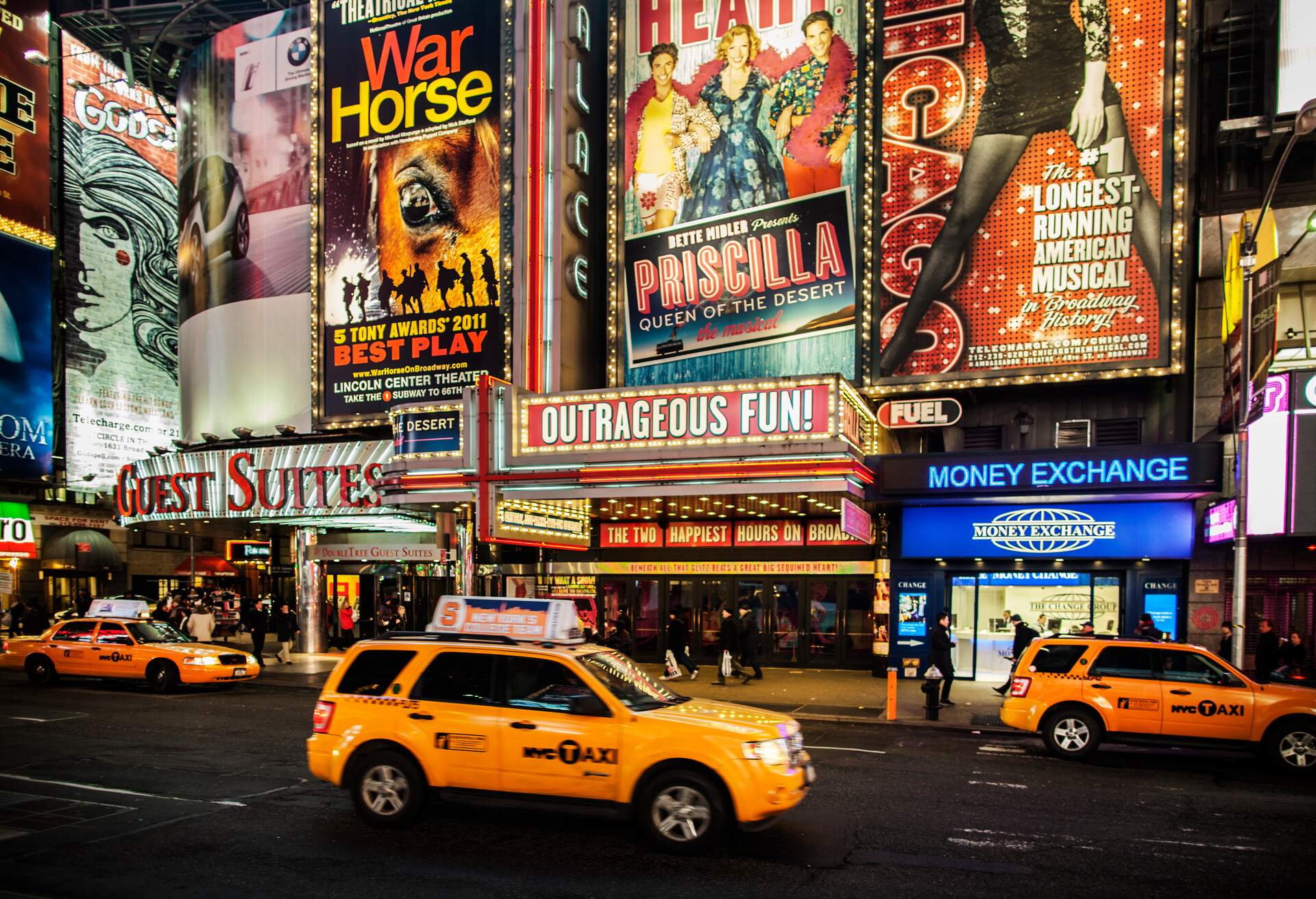 Broadway theatres in Times Square New York city