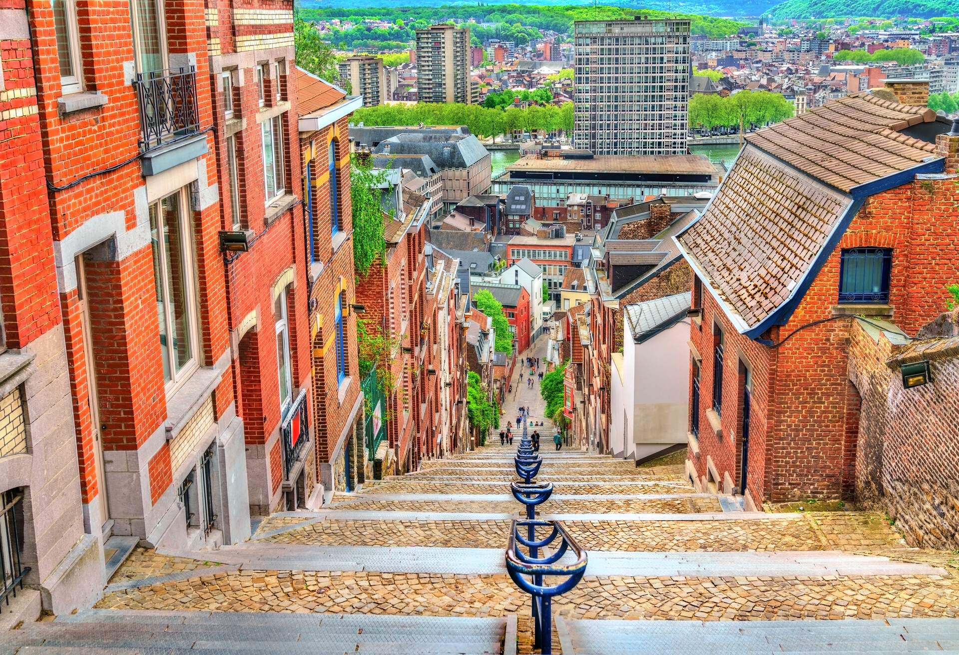 Montagne de Bueren, a 374-step staircase in Liege - Belgium