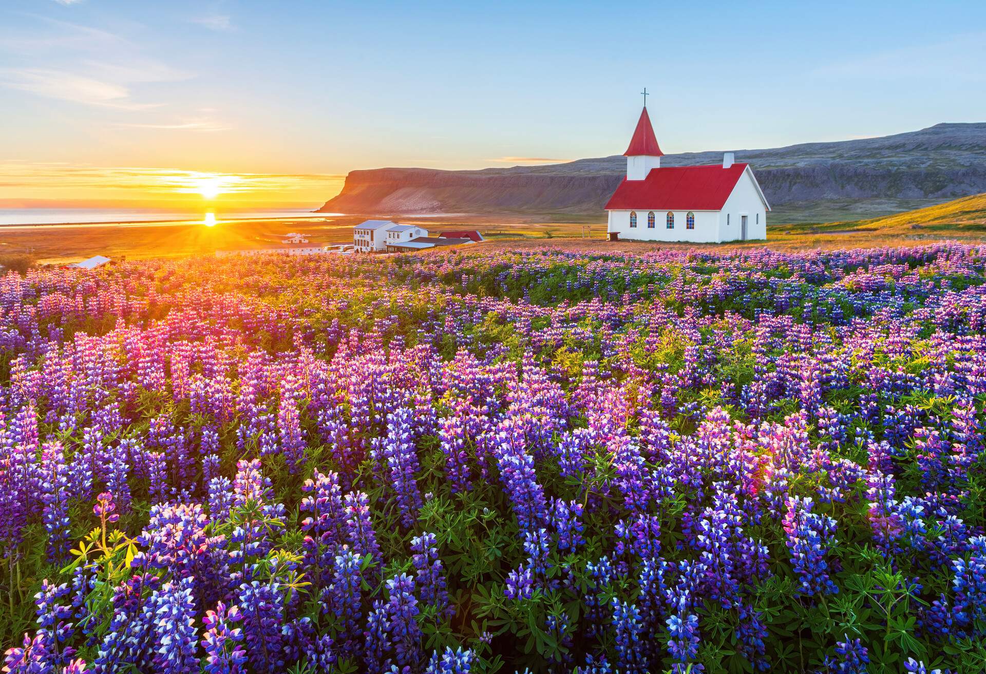Located at Westfjord near the very popular Látrabjarg birdwatching cliffs, Breiðavík church is a quaint church situated near the beach and is very attractive in Springtime.