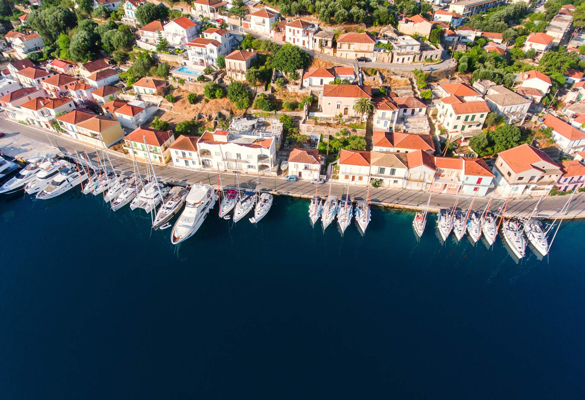 DEST_GREECE_ITHACA_ITHACA MARINA_AERIAL_GettyImages-850260160