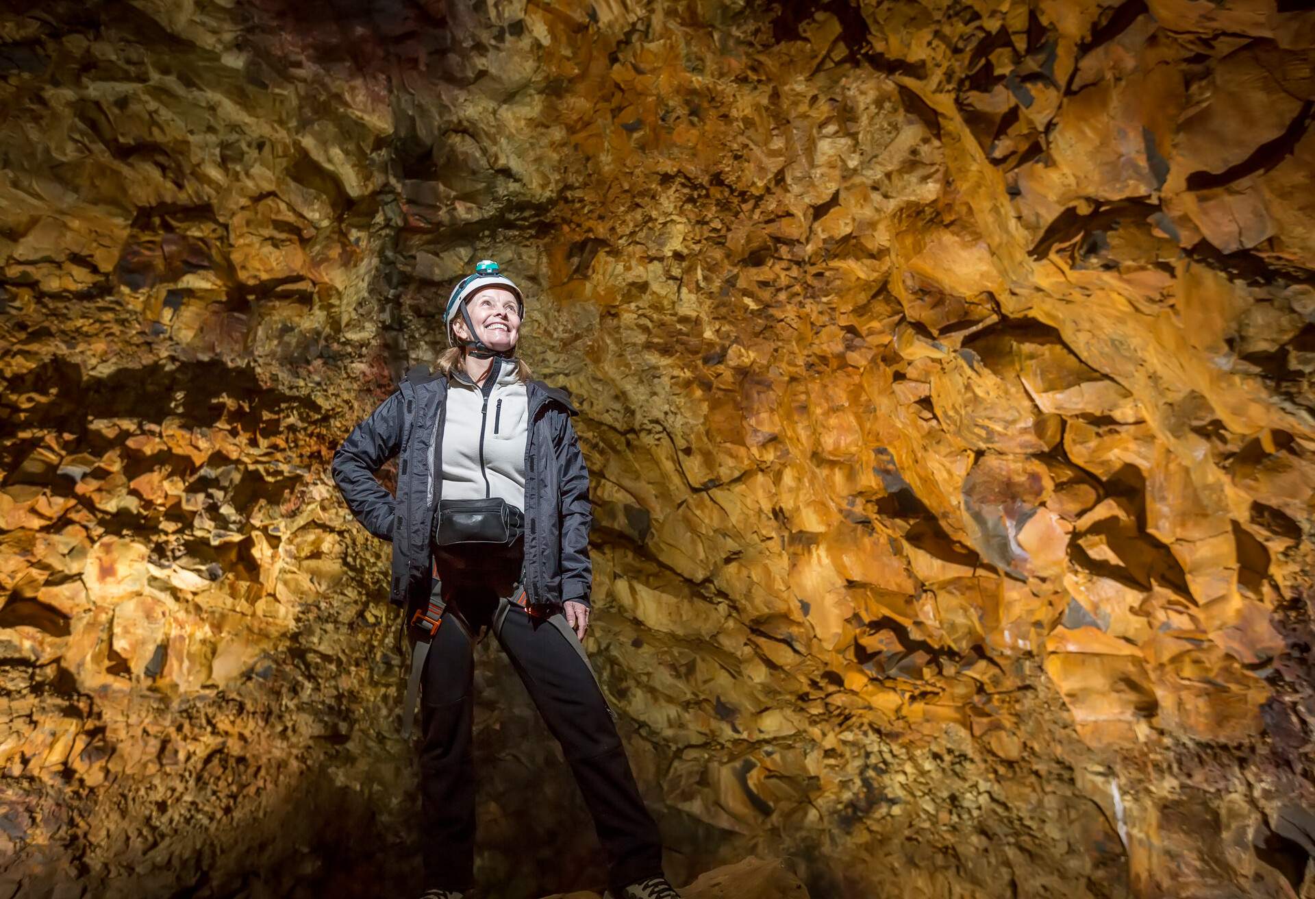 Thrihnukagigur (?Three Peaks Crater?) is the only volcano that can be explored on the inside descending down to 120 meters. Blafjoll Mountains, Iceland