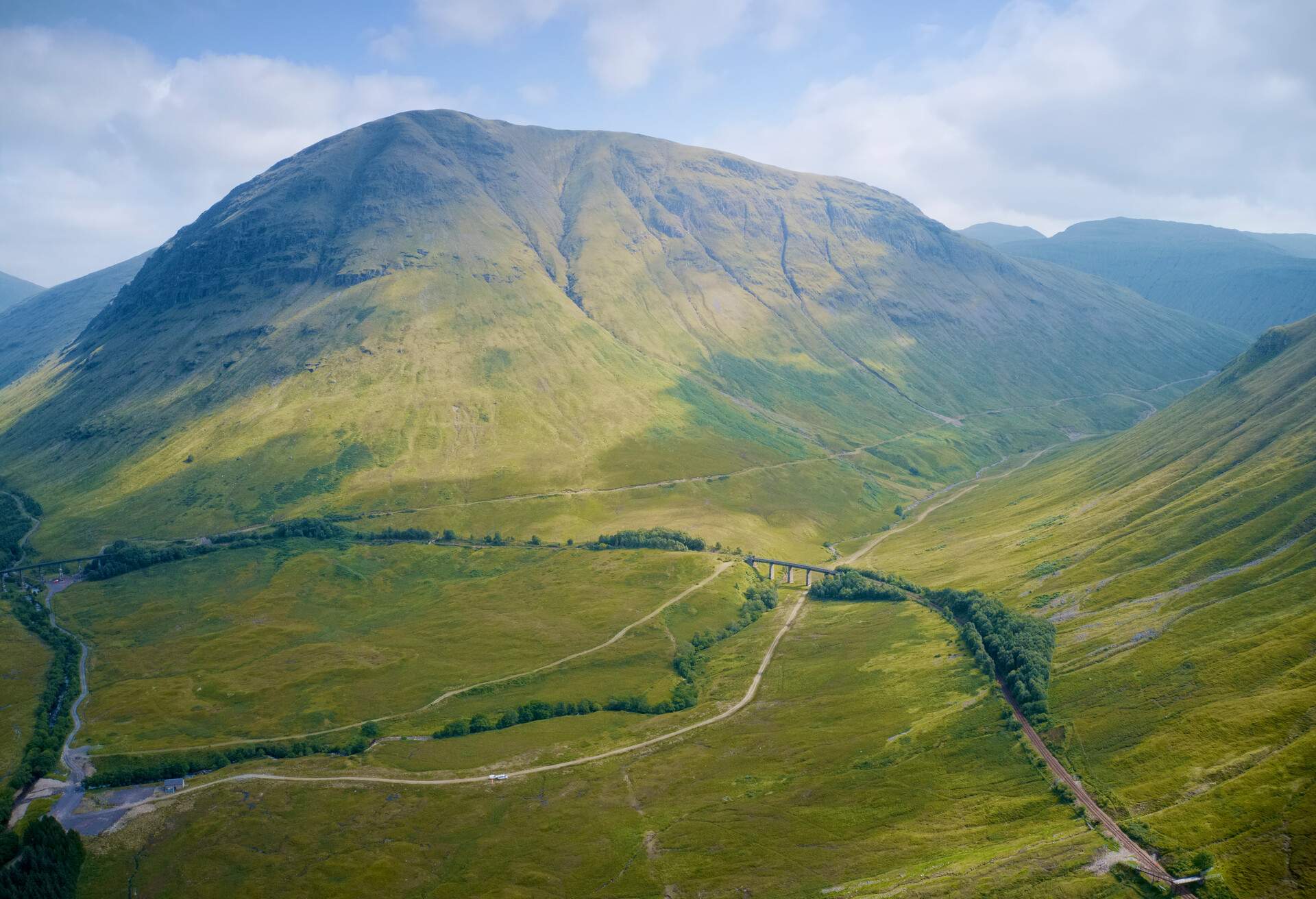 West Highland Way walk path through Highlands Scotland UK