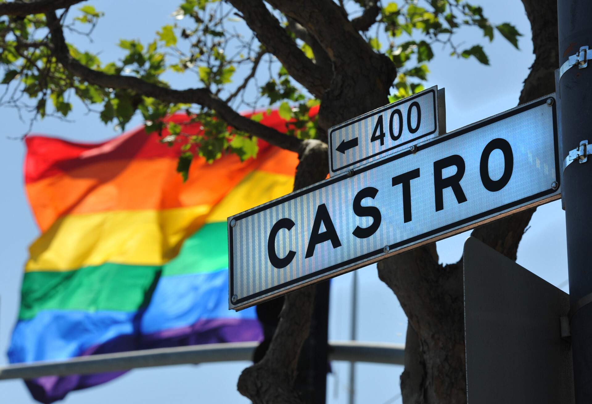 a street sign in San Francisco for the 'Castro' area which is a famous Gay and lesbian district. 