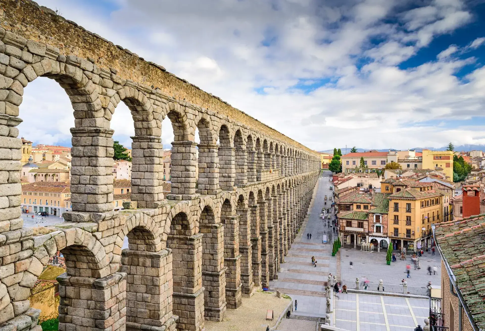 Segovia, Spain at the ancient Roman aqueduct.