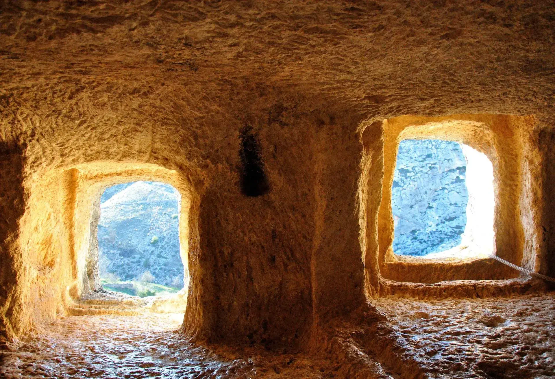 Caves used as store-barn in the medieval age in the town of Bocairent.