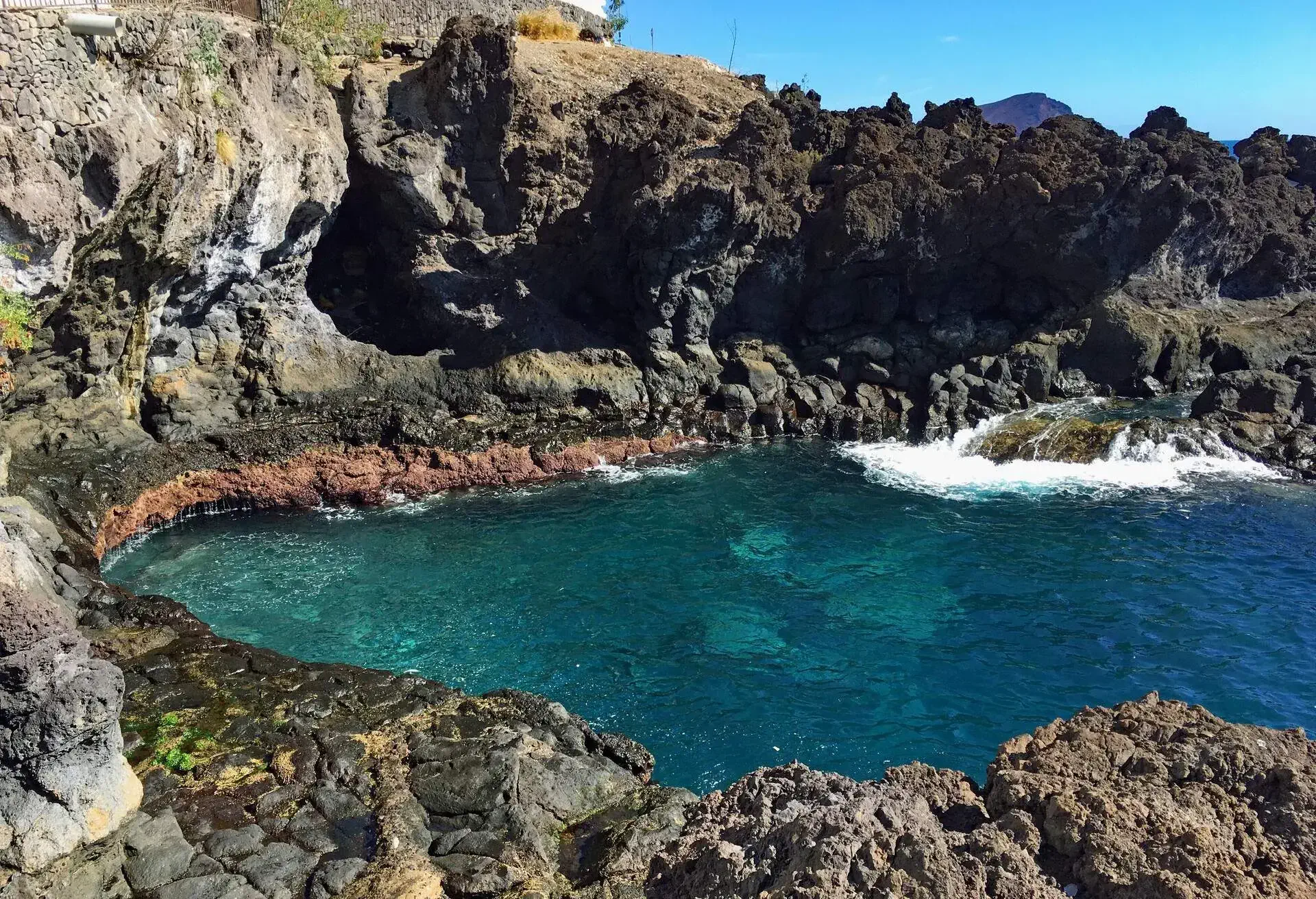 Beautiful view on sea lagun and shore in Los Abrigos , Canaria Island, Tenerife, Spain