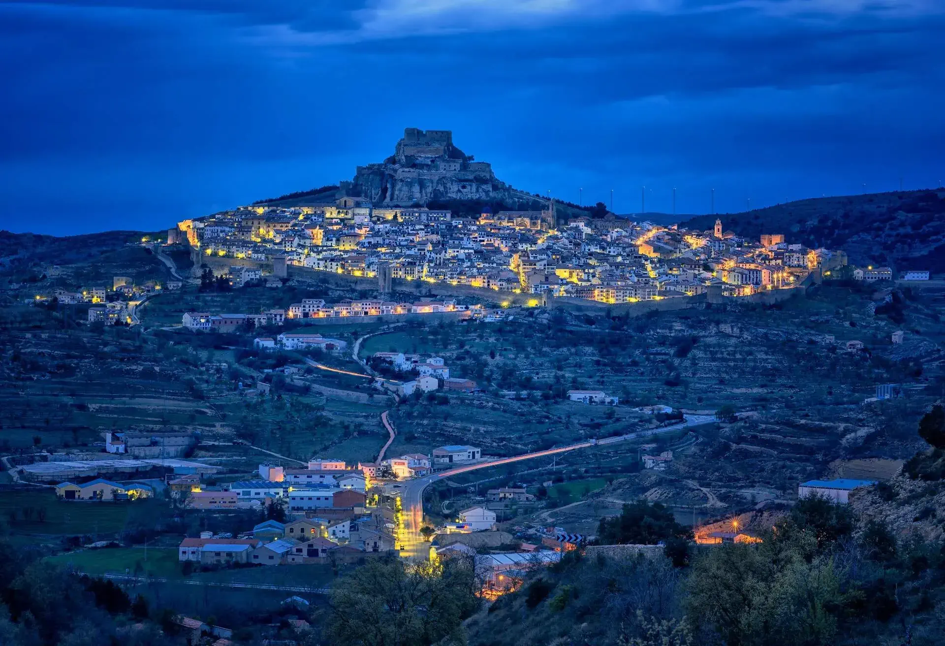 Morella, city of Castellon province bordering on Teruel and Tarragona, appears before visitors eyes.