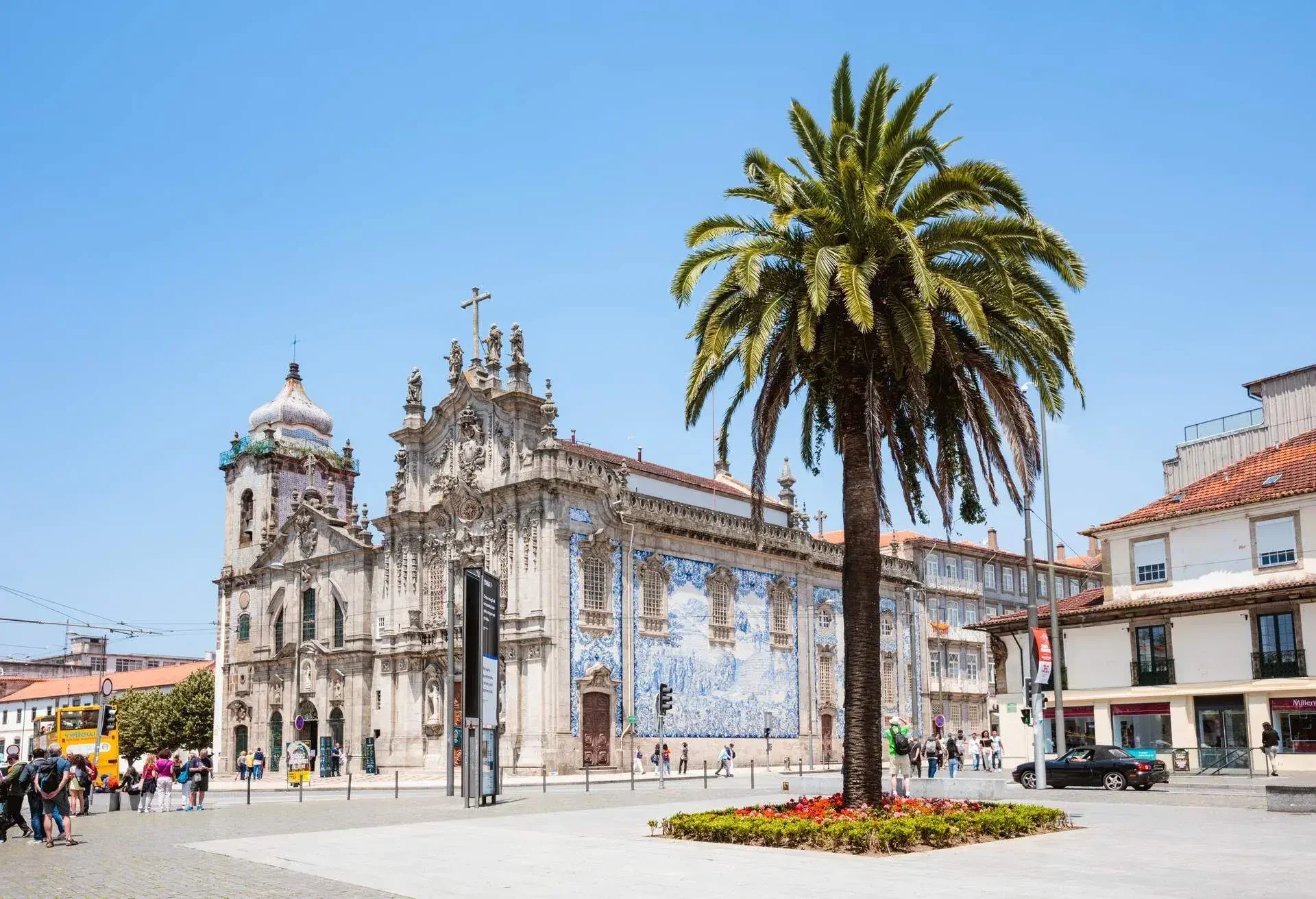 Gomes Teixeira square and Igreja do Carmo, Porto, Portugal