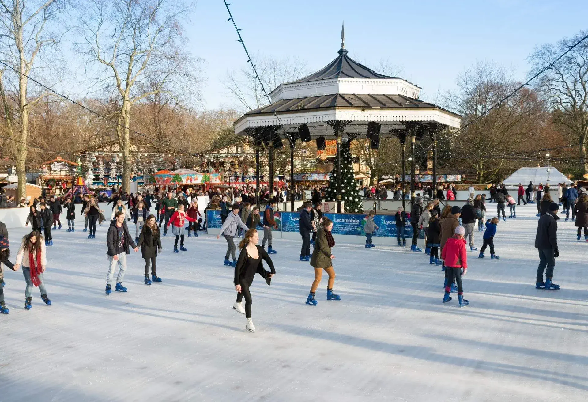 Winter Wonderland ice rink in Hyde Park, London, UK