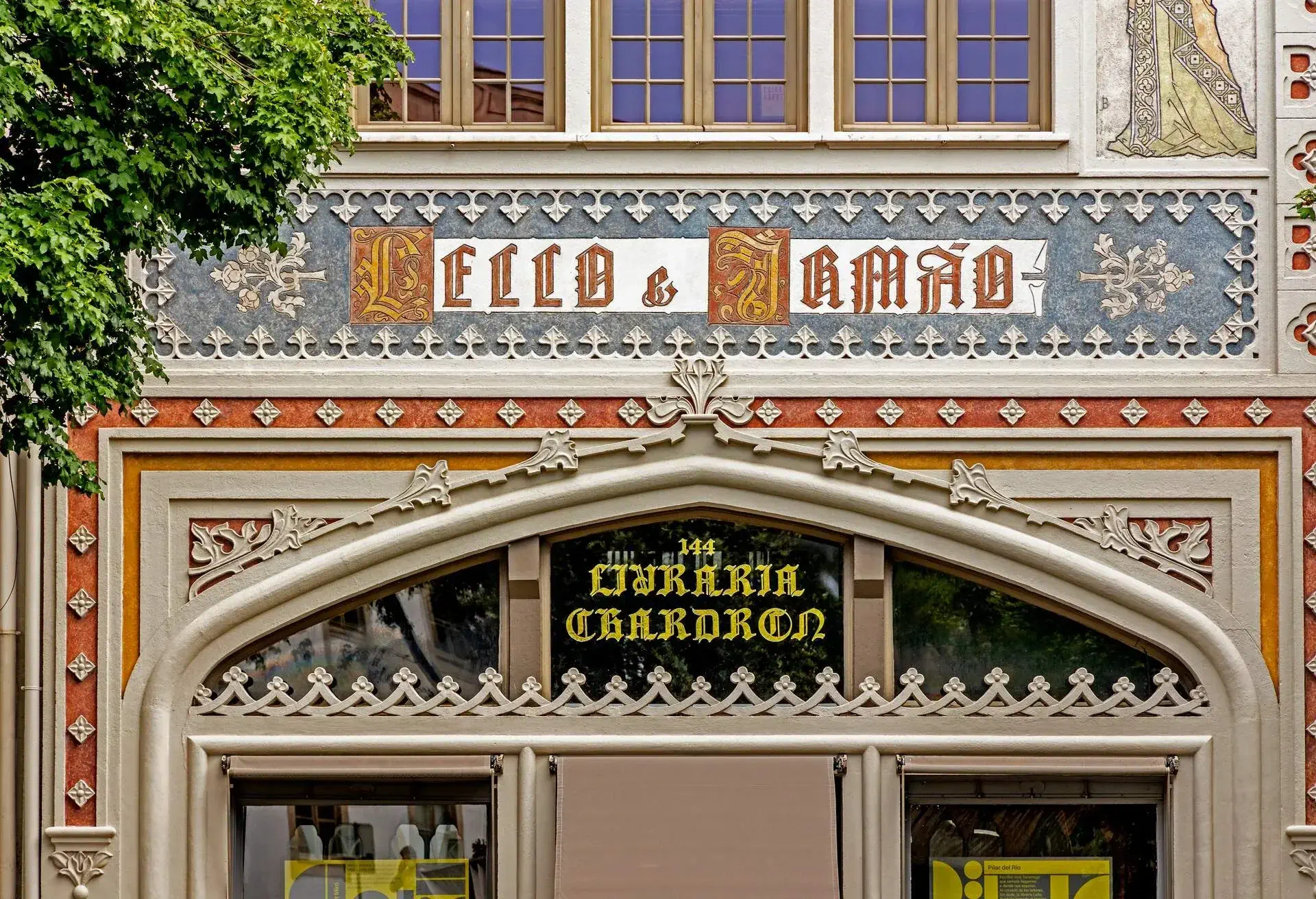 Porto, Portugal - May 6, 2021: The exterior of famous Lello Bookstore which inspired the author of Harry Potter books