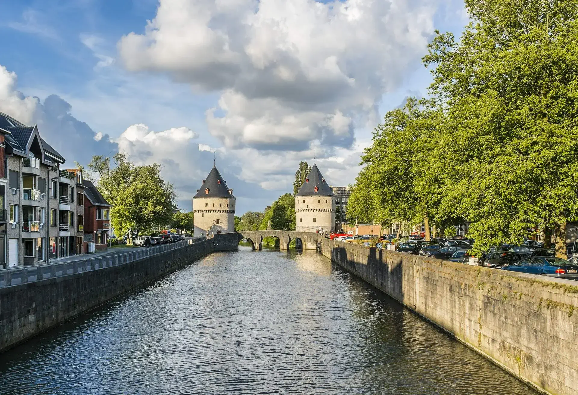 Broel Towers (Broeltorens) - monument and landmark in Kortrijk. Towers - one of most important symbols of city. Kortrijk (Courtrai, Courtray) - Belgian city located in Flemish province West Flanders.; Shutterstock ID 233323054